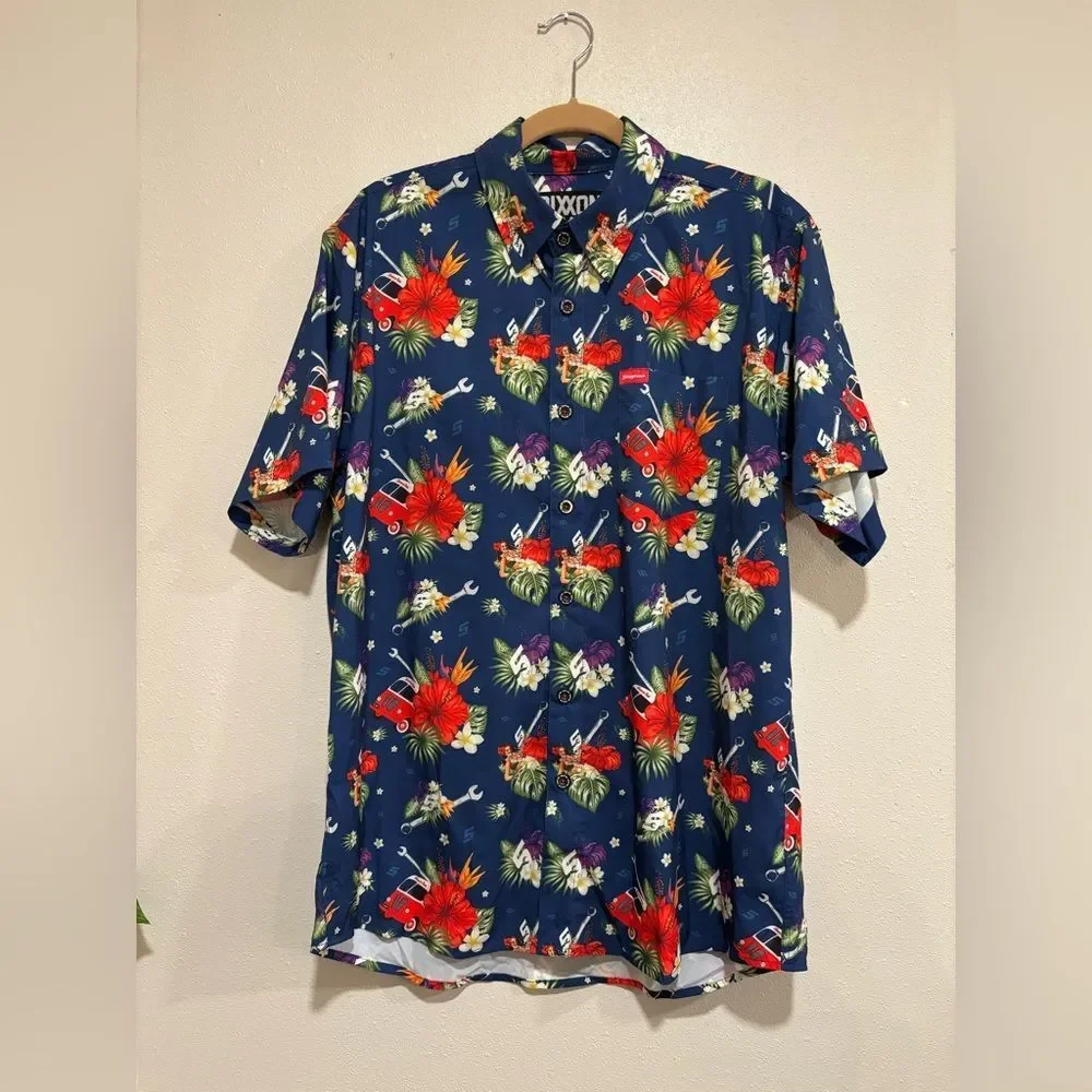 Dixxon x Snap-On Tools Limited Edition Hawaiian Shirt Hula Girl Floral Large